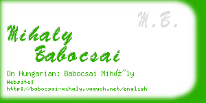 mihaly babocsai business card